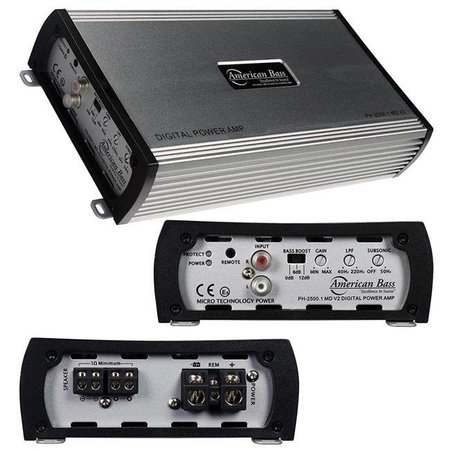 WCI American Bass PH25001MDV2 2500W 1 Ohm Stable Power D Class Amplifier PH25001MDV2